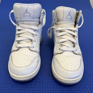 Youth White Nike High Top Air Force 1 Sneakers